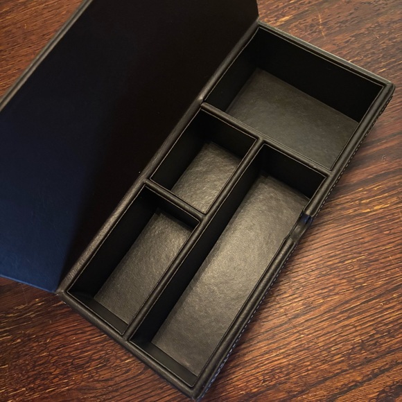 Mid-Century Modern Vintage Leather & Woven 4 Piece Desk Set for Office - Picture 10 of 16